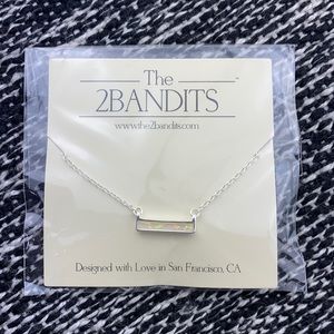 🌸2/$30🌸The 2 Bandits Athens Silver Plated Opal Bar Necklace